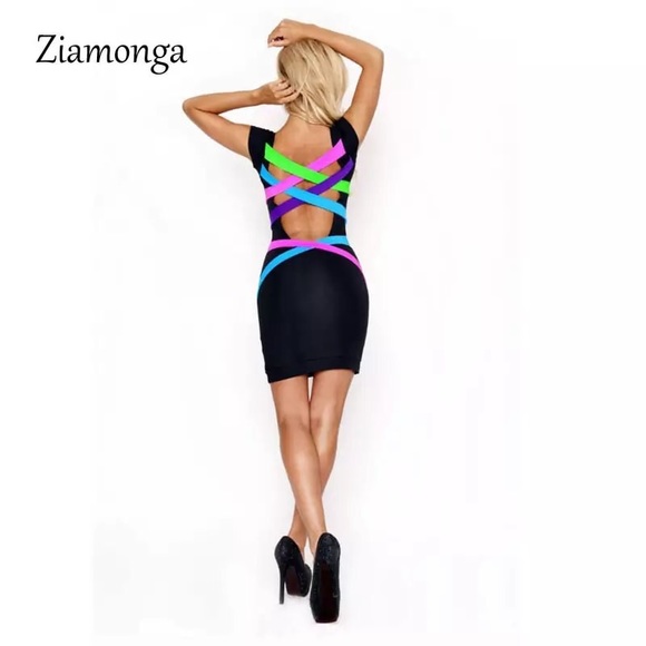 Little Black Coloured Criss Cross Dress - Picture 3 of 10